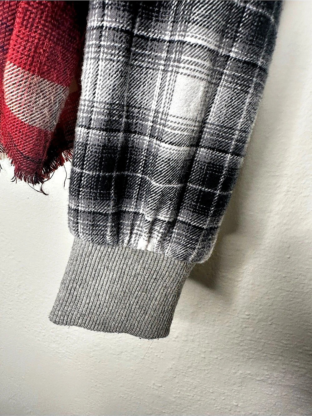 BDG Plaid Oversized High-Low Button Front Top - Picture 2 of 6